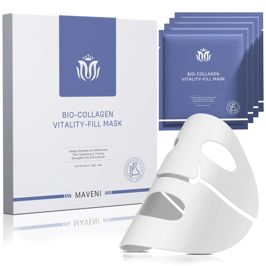 MAVENI Bio-Collagen Face Masks Real Deep Collagen Mask Vitality-Fill Deep Hydrates Facial Hydrogel Masks | TikTok Trend Items | Korean Skin Care