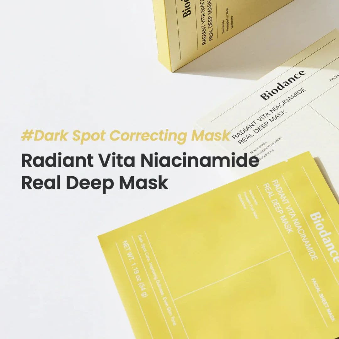 (4 PCS) Biodance Radiant Vita Niacinamide Real Deep Mask