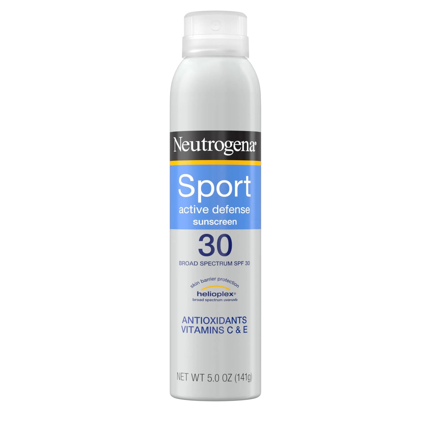 Neutrogena Sport Active Defense SPF 30 Sunscreen Spray Sweat & Water Resistant Spray Sunscreen with Broad Spectrum UVA/UVB Sun Protection for Sunburn Prevention Oxybenzone-Free 5.0 oz