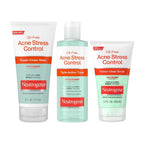 Neutrogena Acne Stress Control skincare products on a white background