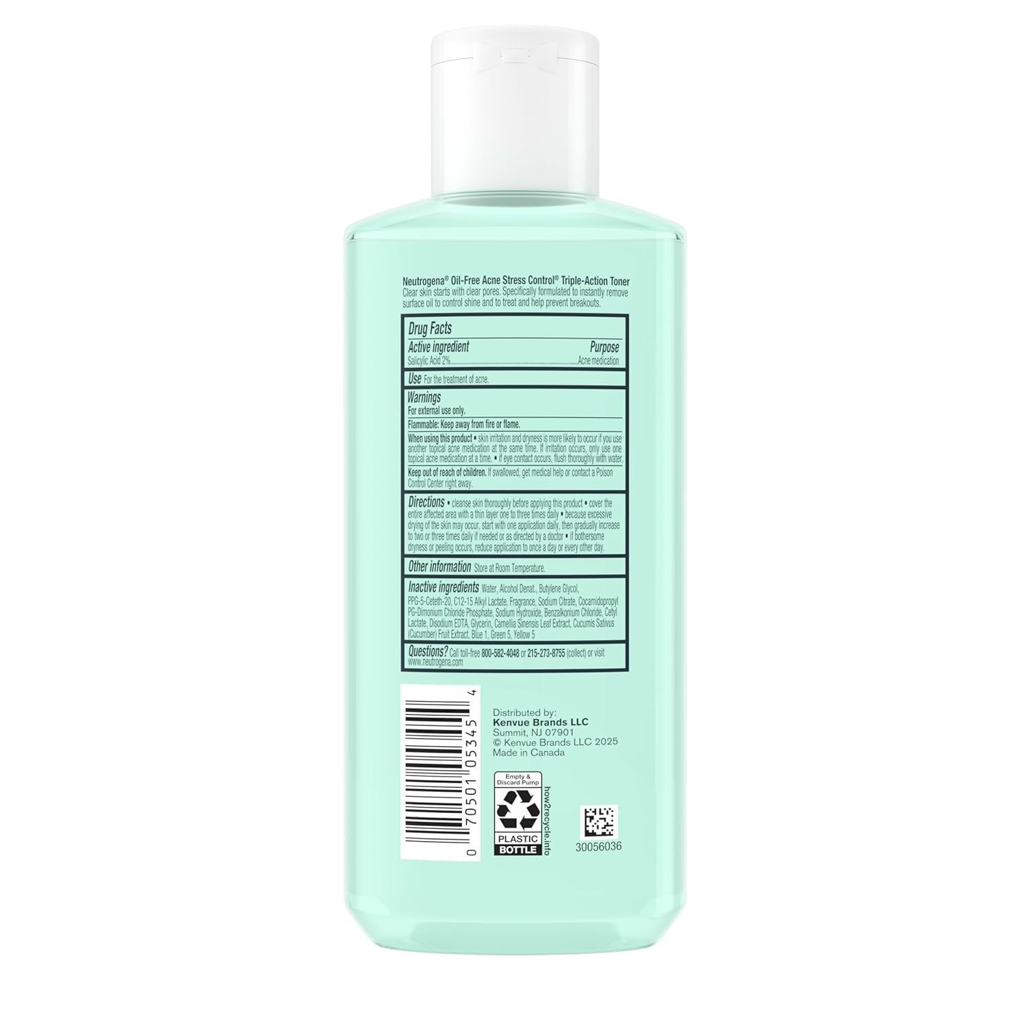 Mint green bottle with label on a white background