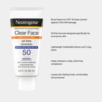 Neutrogena Clear Face SPF50 Sunscreen for Acne-Prone Skin