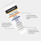 Neutrogena Clear Face SPF50 Sunscreen for Acne-Prone Skin