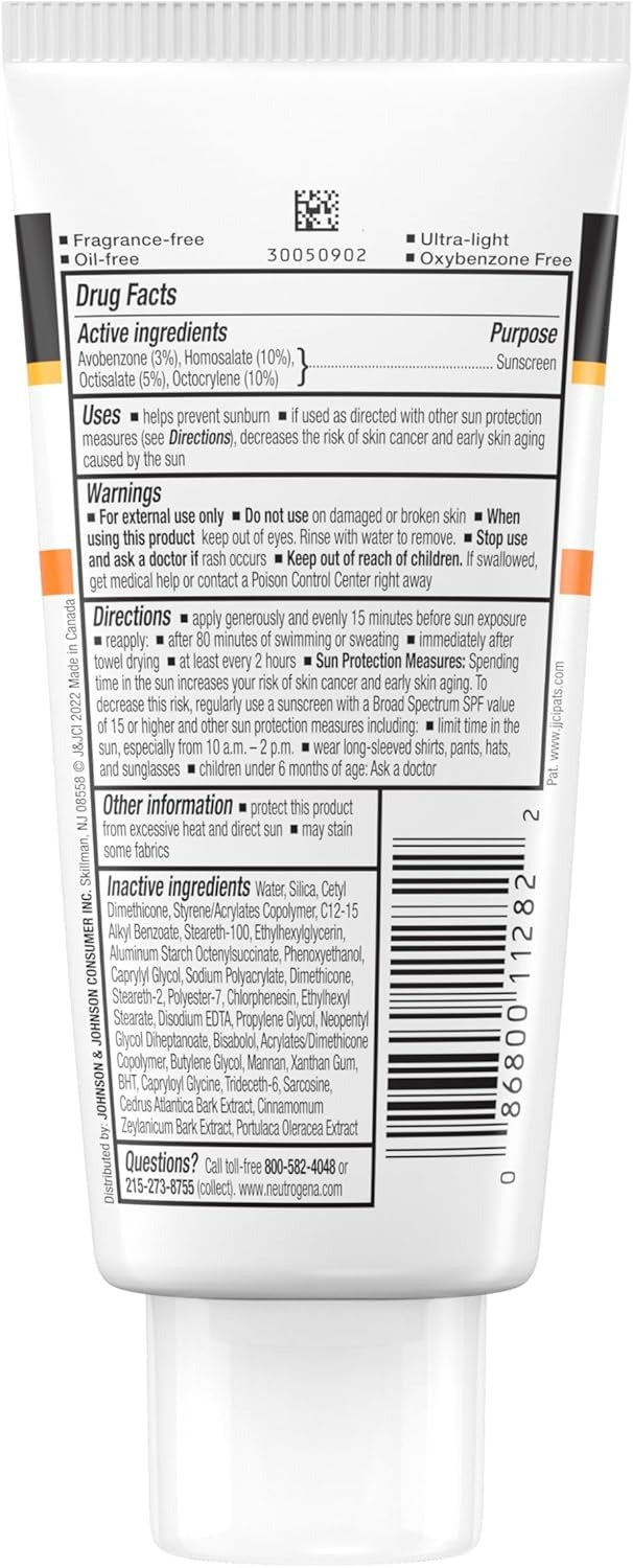 Back view of a skincare product tube with label details