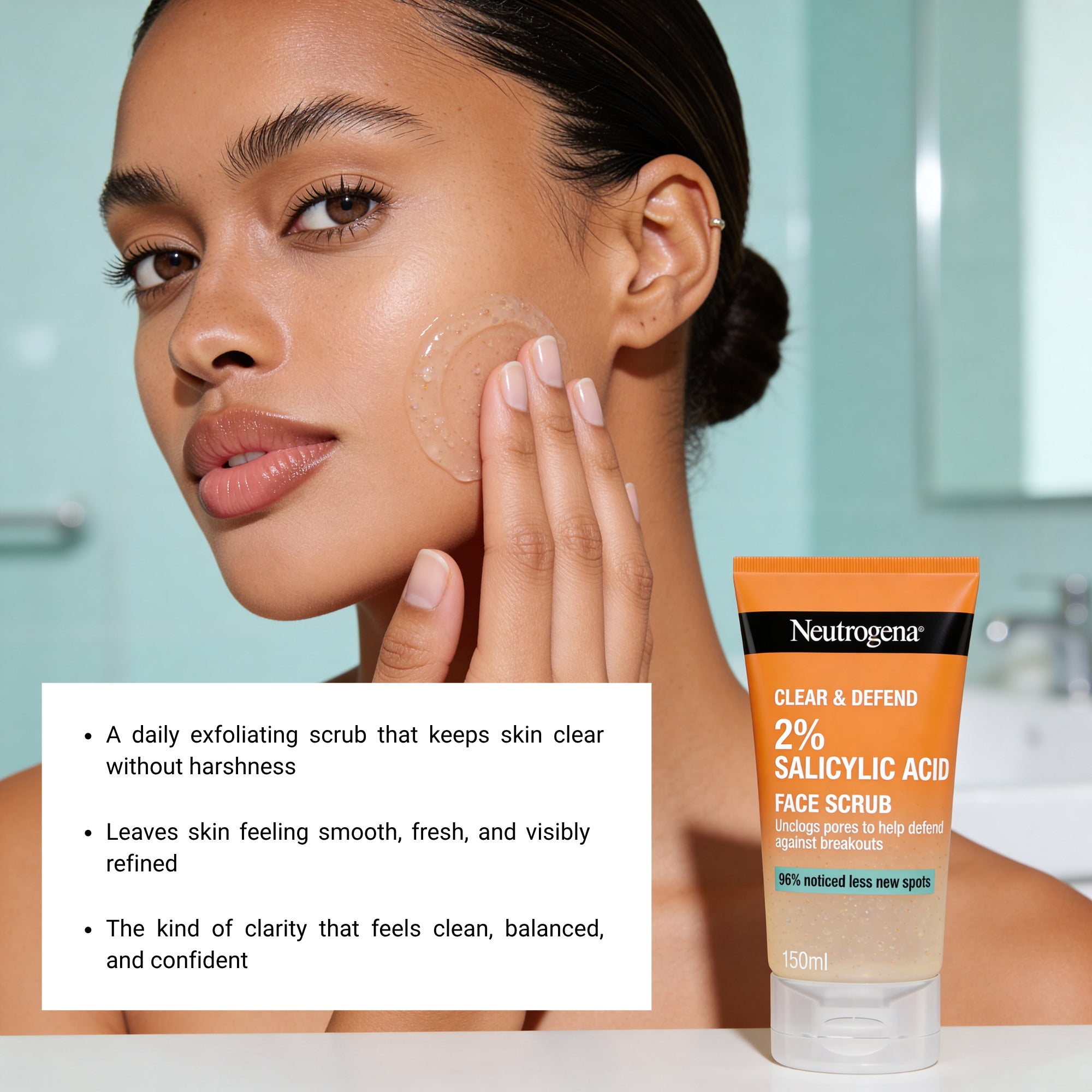 Neutrogena Clear and Defend Face Scrub for Acne & Congestion