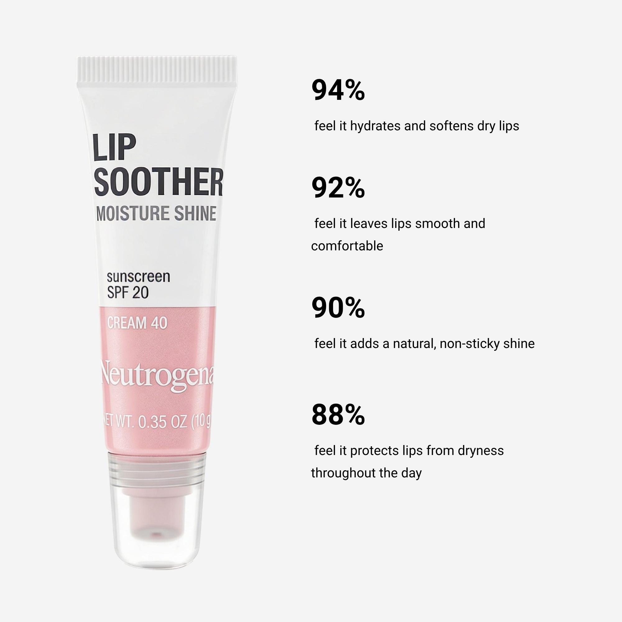 Neutrogena lip soother with hydration benefits on a white background