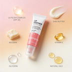 Neutrogena lip soother with labeled ingredients on a gradient background
