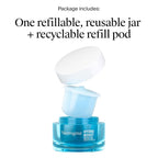 Neutrogena Hydro Boost water gel packaging with refillable jar and recyclable refill pod on a white background.