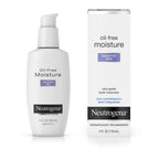 Neutrogena oil-free moisture bottle and packaging on a white background