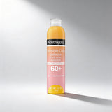 Neutrogena Invisible Sunscreen spray bottle on a gray background