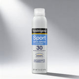 Neutrogena Sport active defense sunscreen spray bottle on a gray background