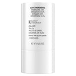 Back of a Olay sunscreen stick with active ingredients and contact information.