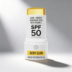 Sunscreen stick with SPF 50 on a gray background