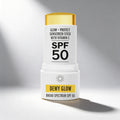 Sunscreen stick with SPF 50 on a gray background
