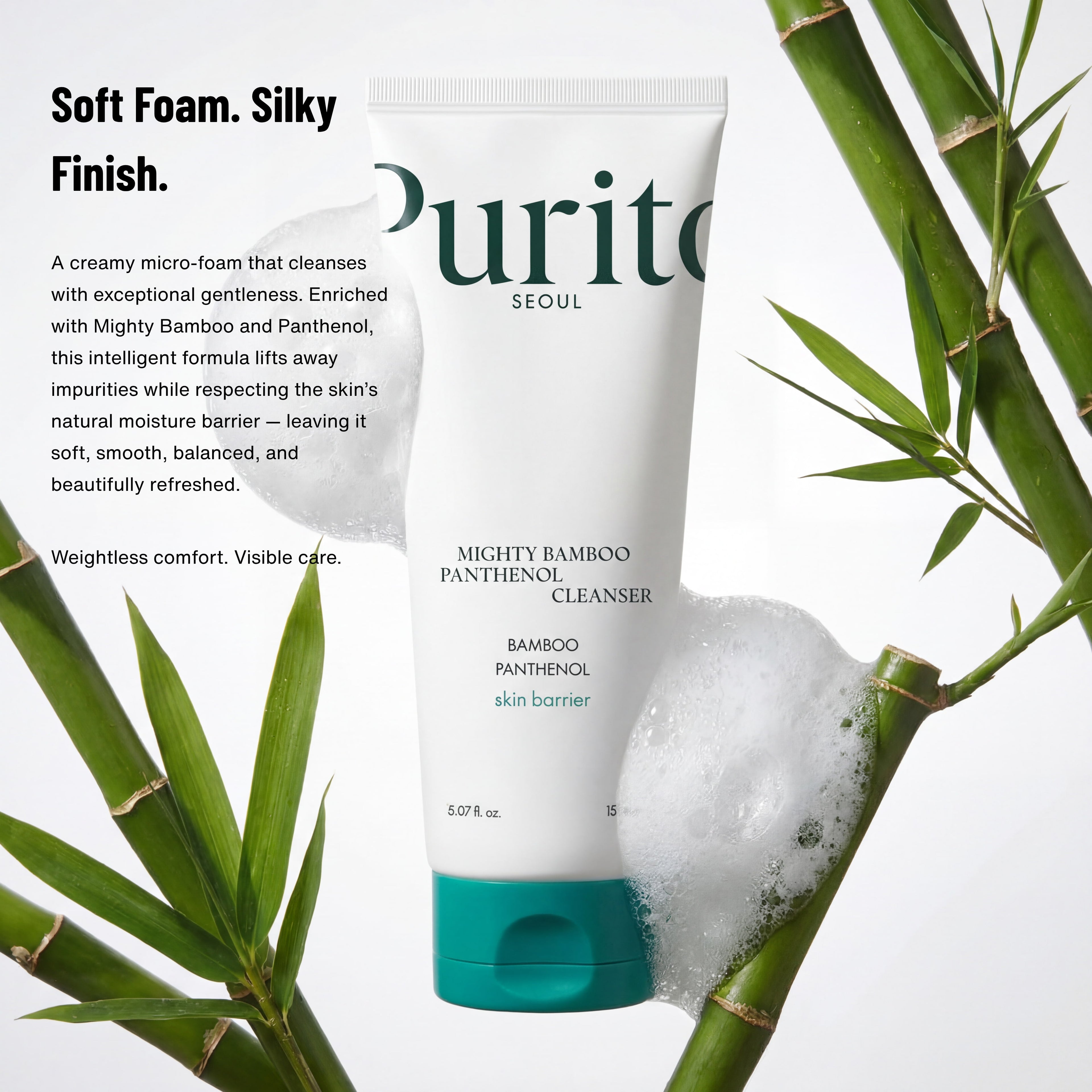 PURITO SEOUL Mighty Bamboo Panthenol Cleanser 150ml / 5.07 fl. Oz.