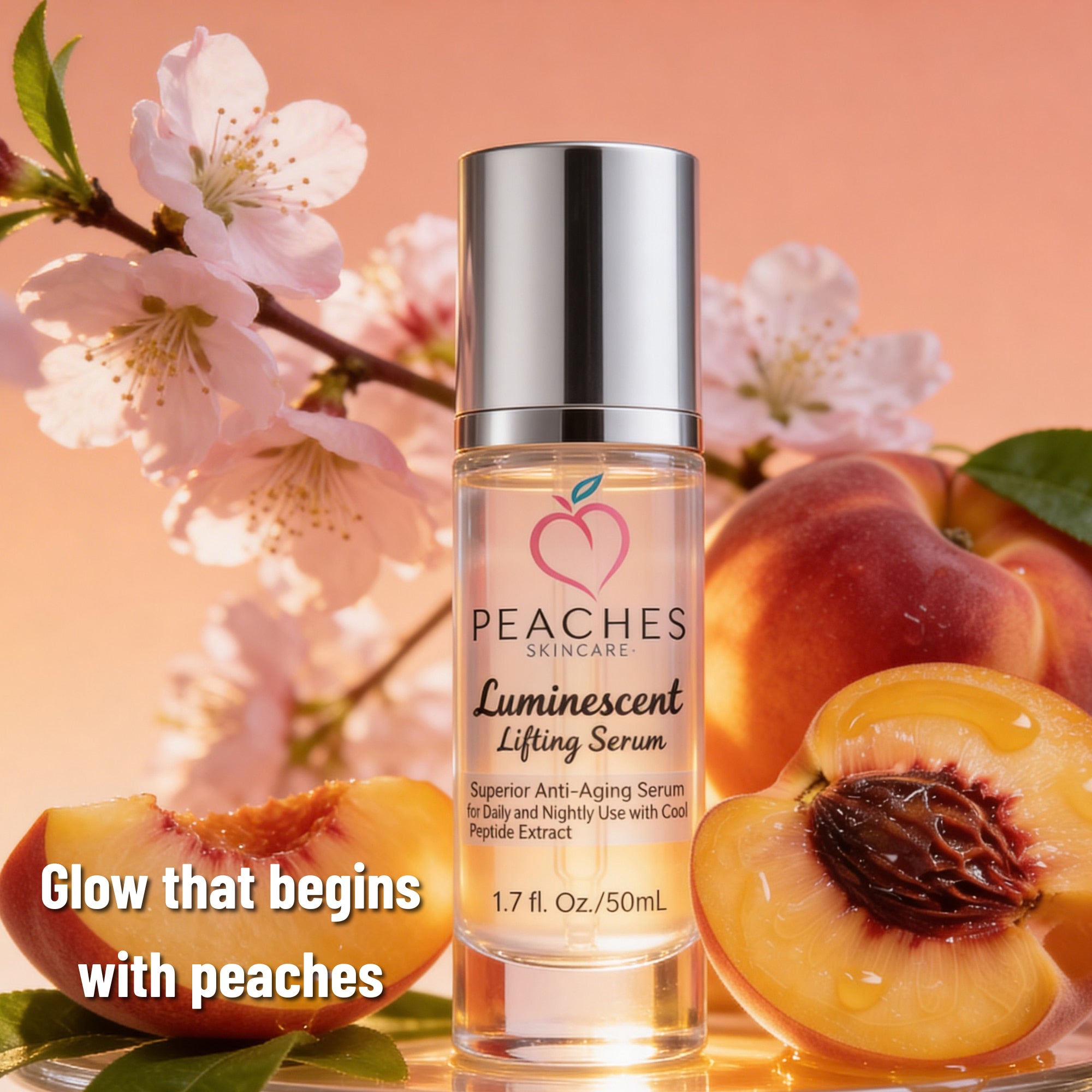 Peaches Skin Care Luminescent Lifting Serum for Sagging & Dull Skin