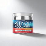 Mooskin Retinol & Collagen moisturizer face cream jar on a gray background
