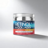 Mooskin Retinol & Collagen moisturizer face cream jar on a gray background