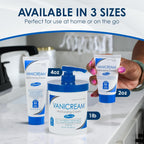 Vanicream moisturizing cream in various sizes with a hand holding a 2oz tube.