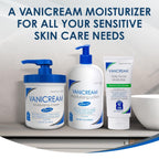 Vanicream skincare products on a shelf with promotional text.