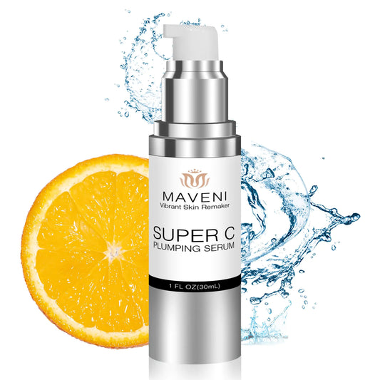 MAVENI Super Vitamin C Serum With Hyaluronic AcidReduce Wrinkle & Even Skin Tone Firming & LiftingSuper Hydrates，Anti Aging Serum- Brightening Serum for Dark Spots Wrinkles DullSkin1 fl.oz.